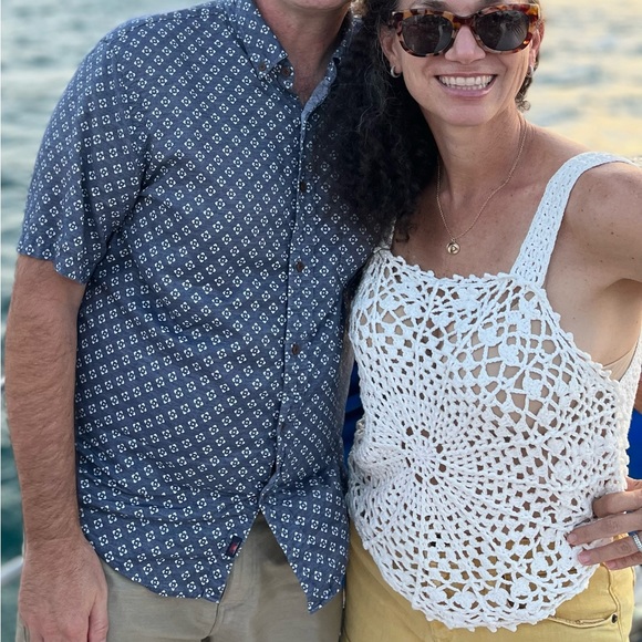 Rebecca Taylor “Crochet Doily” white moonstone  open knit tank top Size … - Picture 14 of 15